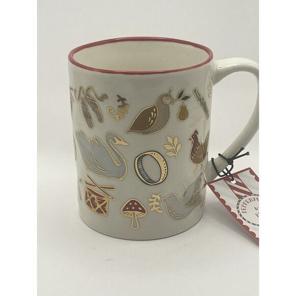 Peppermint Other - 12 Days‎ Of Christmas Mug Peppermint & Pine New Gold Accents
